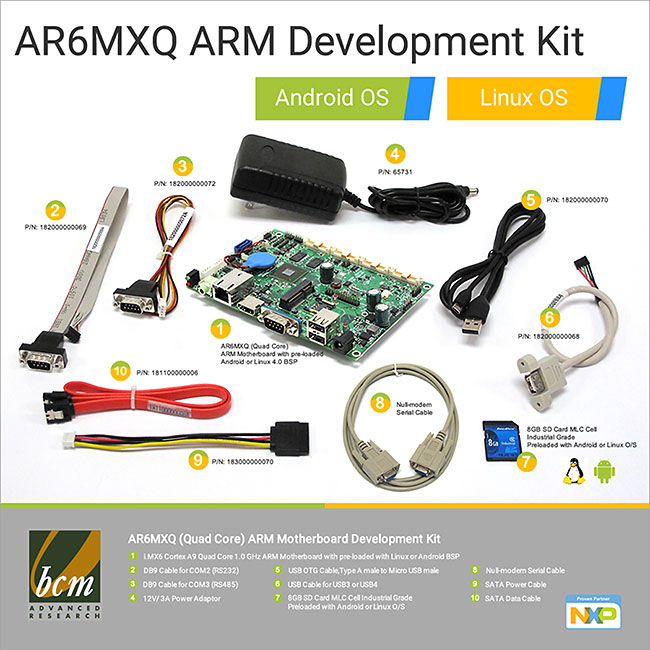 AR6MXQ-DEV AR6MXQ Quad Core Development Kit, Android/Linux/Ycoto OS