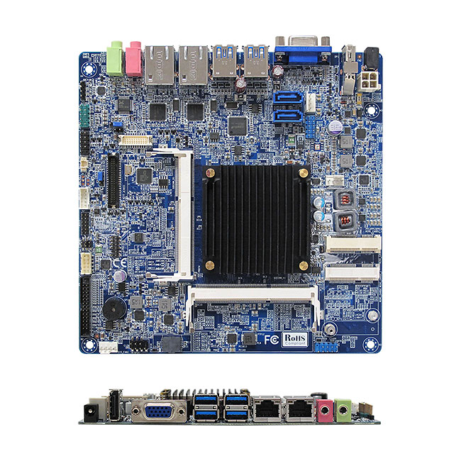 MX1900J Intel BayTrail-D J1900 Quad Core Fanless Low Profile mini-ITX Motherboard