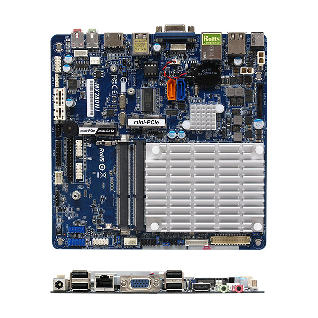 MX280NI Intel Atom N2800 Thin mini-ITX Motherboard Low Profile Wide Range DC Input