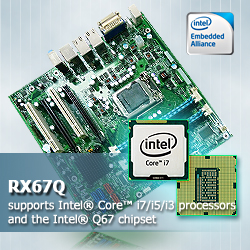 RX67Q Micro ATX Motherboard supports 2nd generation Intel Core i7, i5, i3 processors