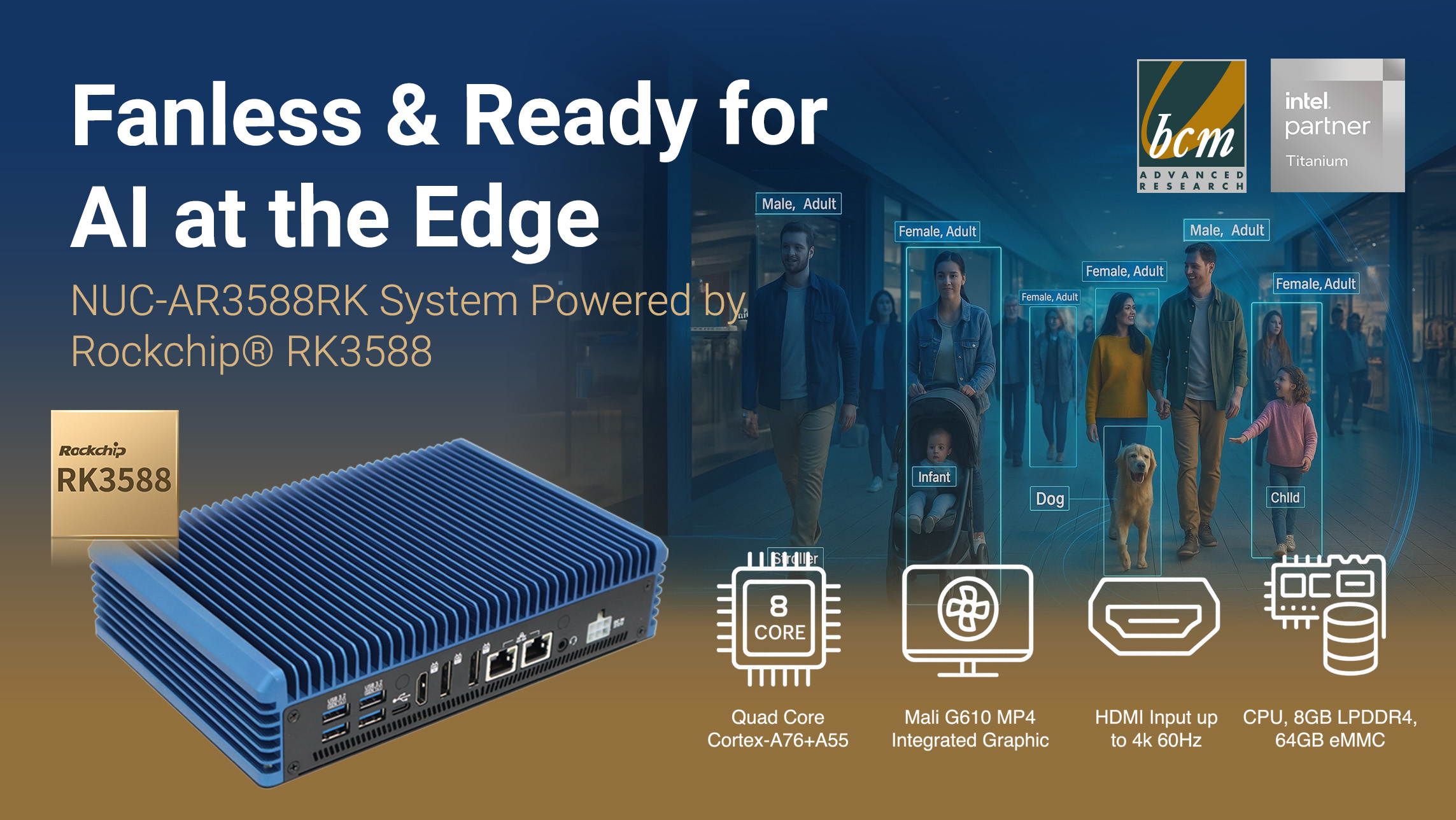 NUC-AR3588RK Fanless & Ready for the Edge: Meet BCM’s All-in-One NUC-AR3588RK System Powered by Rockchip® RK3588